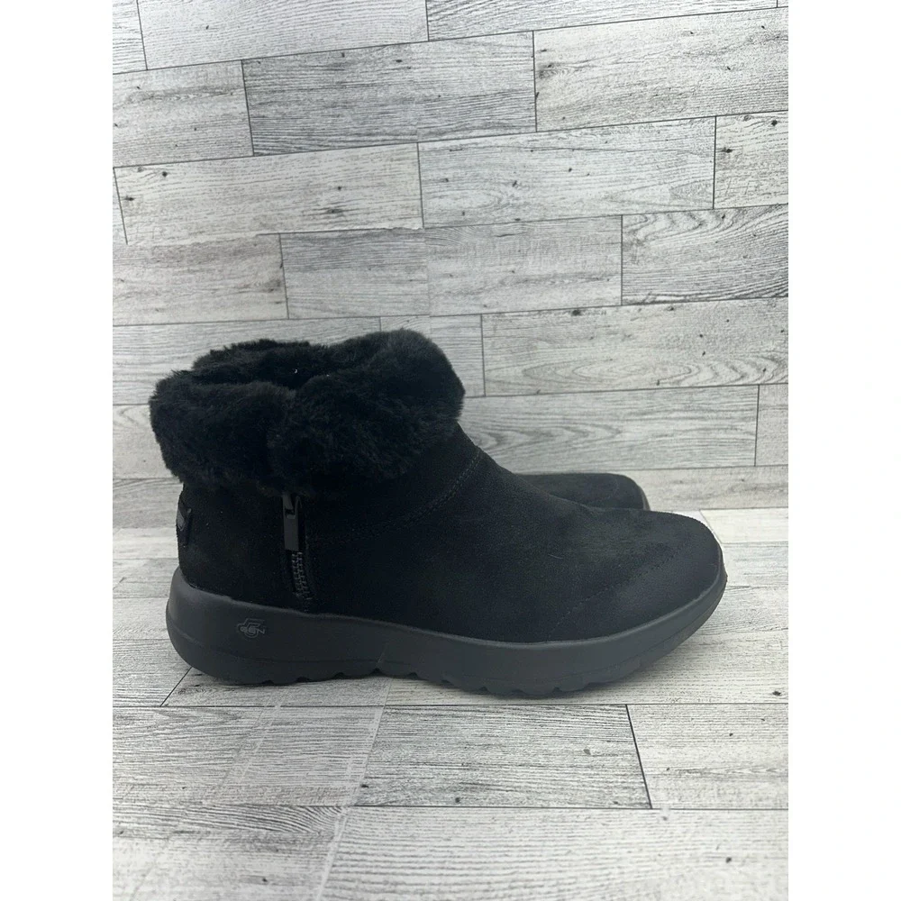 Skechers On The Go Gen 5 Goga Mat 144014W Black Suede‎ Ankle Boots Women Size 7W